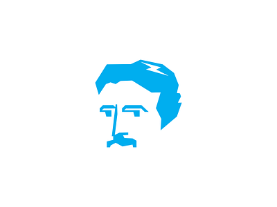 Nikola Tesla blue design electric blue electricity flat icon logo nikola tesla pictogram sharp tesla