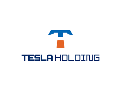 Tesla Holding branding design flat h icon logo negative space pictogram road t tesla tesla holding th transport transportation typography