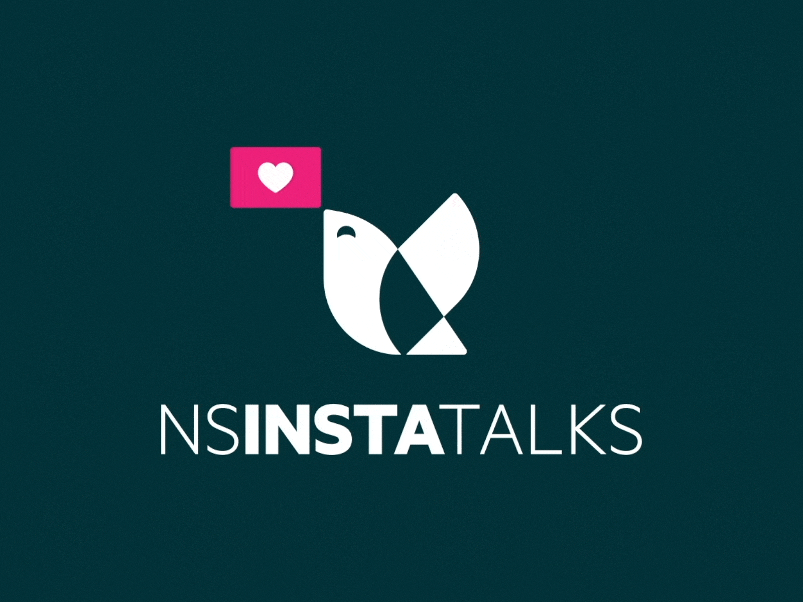 NSInstaTalks bird branding conference design flat green heart instagram like logo magenta metric novi sad vector