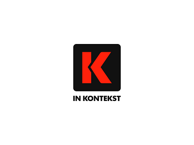 In Kontekst Media agency branding design flat icon ik in context logo media monogram vector