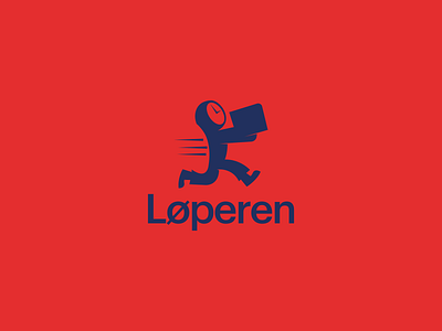Løperen branding clock delivery delivery service design flat icon logo loperen package runner speed typography vector