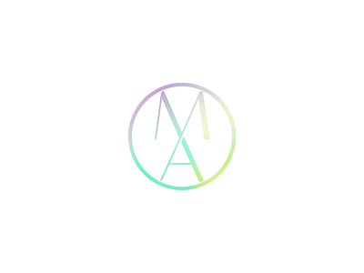 Marija Ambo Monogram a branding colorful colors design eye shadow flat gradient icon logo m ma makeup makeup artist monogram shades vector