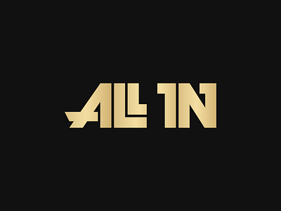 All In Night Club all in all inclusive branding design exclusive gold gradient letters logo nightclub premium typography vector
