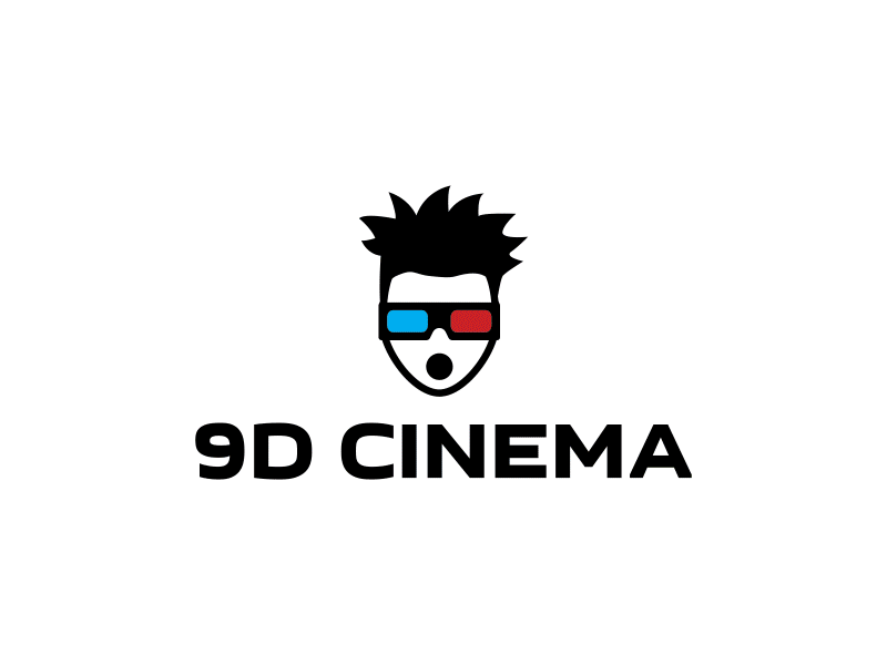 9D Cinema 3d 9d blue brand book branding cinema colorful design dimension flat glasses guidelines icon logo pictogram red typography vector