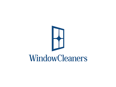 Window Cleaners Logo Concept in PANTONE® Classic Blue blue branding classic blue clean cleaner cleaners cleaning color of the year design flat glass icon logo pantone pictogram shine star vector window