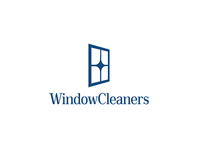 Window Cleaners Logo Concept in PANTONE® Classic Blue