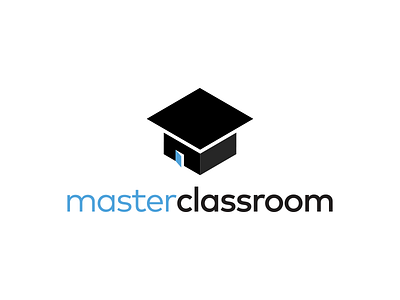 Masterclassroom academic academic cap academy blue cap classroom design icon knowledge learning logo masterclass pictogram school student study studying vector