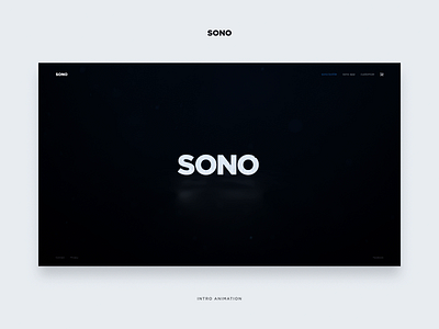 SONO Product Page - Intro 3d after effect app clean glitch interace interaction intro landing page minimal motion motion animation onboarding smart web website