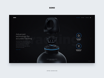 SONO Landing page - Animation 3d ae after effect bottle clean dashboard dtailstudio interace interaction landing page layout minimal onboarding report smart tracking ui ux web website