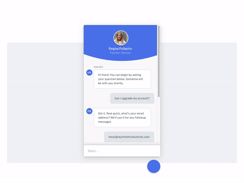 Scroll Transition animation chat app html prototypes