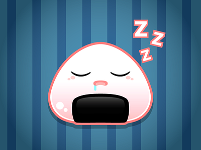 Sleeping Onigiri cute food onigiri rice vector