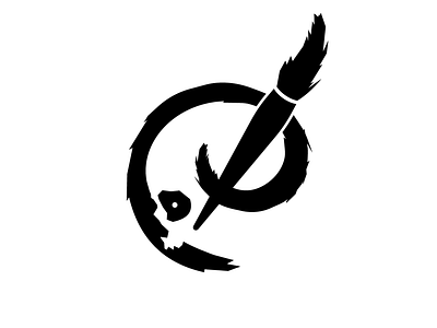 Skull Brush Logo art artist badge branding crest emblem icon logo mark paintbrush skull symbol