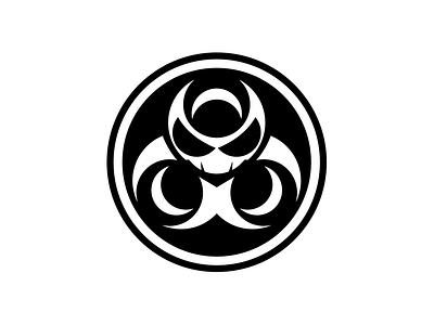 Digital Monsterz Logo biohazard black white branding design logo mark monster skull symbol