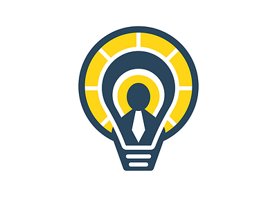 Idea Logo badge branding business businessman design geometric icon idea light lightbulb logo mark suit symbol tie