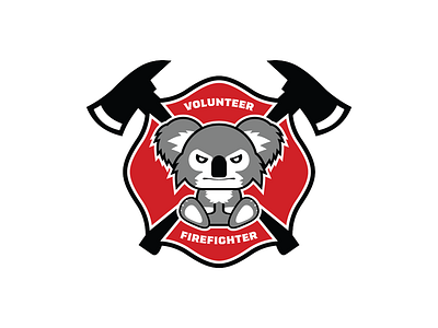 Koala Bear Firefighter animal australia badge bear design icon koala koala bear logo