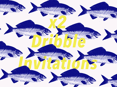 Dribble Invites up for grabs! design dribble duotone fish grain invitations invite offwhite
