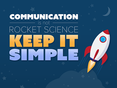Communication is Not Rocket Science communication graphic design illustration rocket ship stars