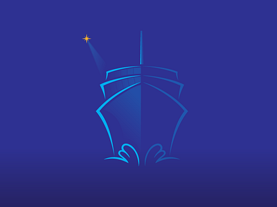 Night Cruise cruise design flat graphic design illustration night sea ship star vector