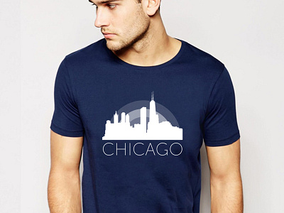 Chicago Skyline Tee apparel city design fashion flat minimal mockup silhouette skyline