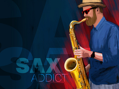 Sax Addict art design digital illustration music painting photoshop sax saxophone