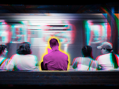 Subway - Split Channel Effect channels colorful glitch people split channel subway