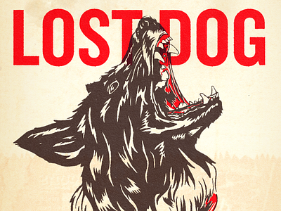 Lost Dog 2 branding design dog dogs illustration logo retro typography vintage wolf