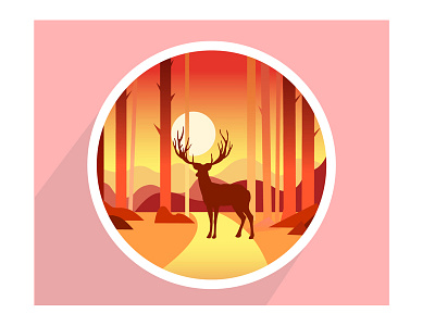 The deer in the forest