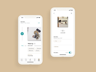 Museum/ Art Journaling UI design iphonex ui