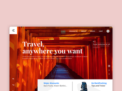Travel Ui design sketch app typography ui web