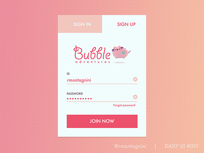 Sign up form for Daily UI 001 001 beautiful cute dailyui dailyui001 flat form illustration sign up form ui ux web design