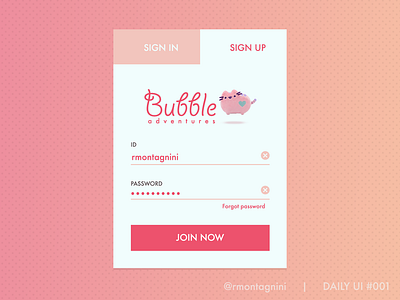 Sign up form for Daily UI 001