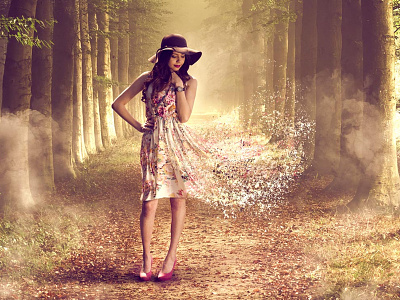 The Magic Enchanted Forest composition dreamy girl image manipulation magic model nature photographer photography photoshop trees woman