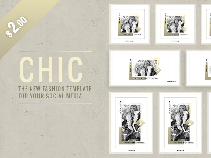 CHIC Social Media Template Pack start up instagram photography beautiful designer design ui ux graphic template social media