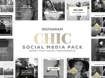 CHIC INSTAGRAM Social Media Template Pack beautiful design designer graphic instagram photography social media start up template ui ux