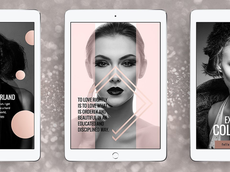 Rose Gold Social Media Bundle popular pastel beautiful design illustration creative market pinterest twitter instagram facebook social media rose gold