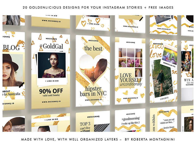 INSTAGRAM STORIES GOLD FOIL TEMPLATE` the best facebook social media instagram template instagram stories creative market