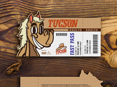 "Tucson" a western themed event caballo cowboy entrada horse mascot oeste pet print ticket usa west western
