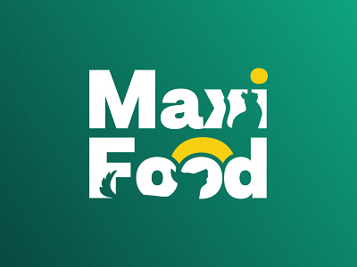 MaxiFood brand branding food logo logotype pets typography