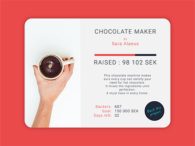 Daily UI #32 Crowdfunding Campaign campaign chocolate crowdfunding daily ui