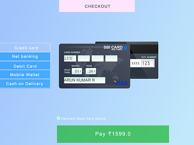 Credit card checkout page 002 app checkout creditcard dailyui form screen visa