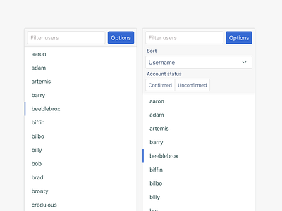 User Filter Form