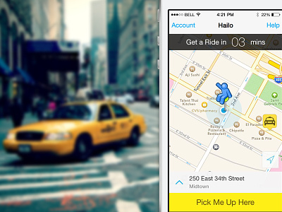 Hailo iOS Homescreen app hailo home homescreen ios iphone mobile taxi transportation ui ux