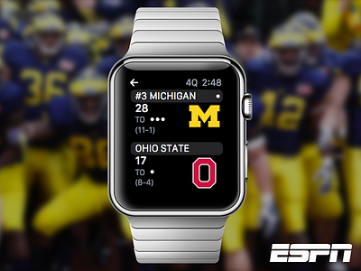 ESPN Apple Watch (Concept) apple apple watch espn michigan ui ux watch wearable