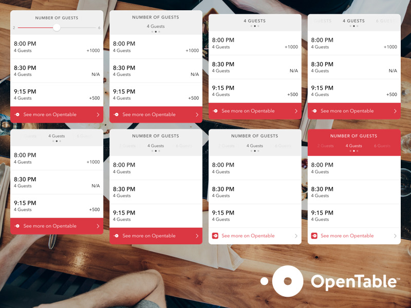 OpenTable Commerce Card app list inventory iphone ios opentable ux ui cards card blog button