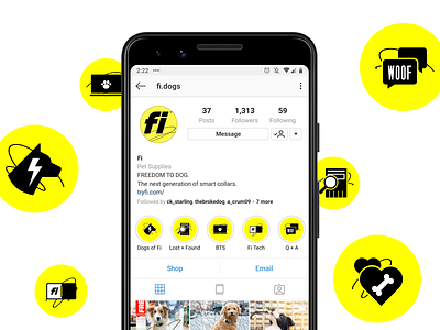Fi's Instagram highlight icons dog dogs fi icon design icons iconset illustration instagram