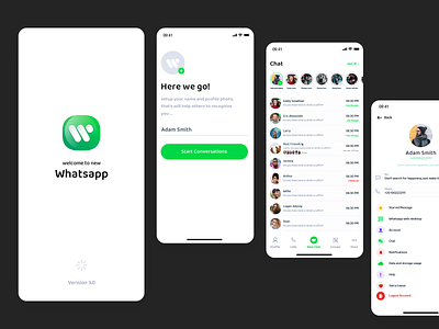 WhatsApp Redesign app design kit material ui ux