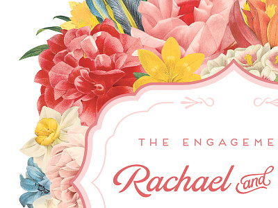 Our Engagement botanical card engagement floral flowers font graphic design illustration invitation print script wedding