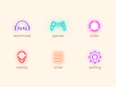 Colorful Icons colorful game icon nearby order setting state