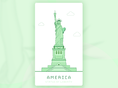 Statue Of Liberty america architectural illustration liberty of paint statue travel