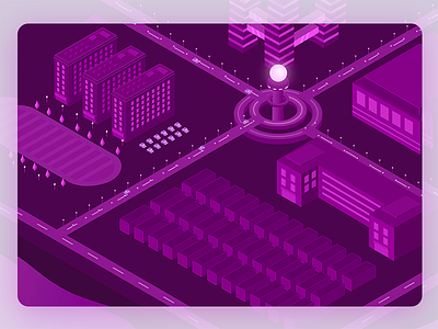 2.5d-PS-Magic City 2.5d appropriate city illustration purple violet